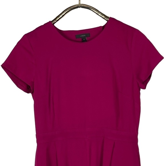 J. CREW DRAPEY WRAP BACK DEEP BERRY PINK WIDE LEG CROPPED SHORT SLEEVE JUMPSUIT - Picture 4 of 13